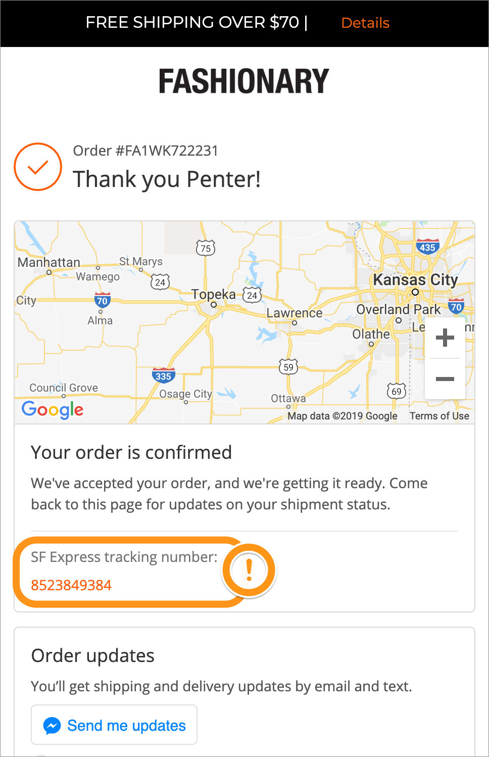 package tracking number incorrect